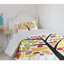 Vegetarian Tree Avocado Bedspread Set