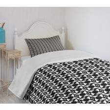 Black and White Tile Bedspread Set