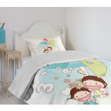 Happy Kids Playing Bedspread Set