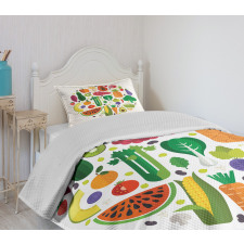 Yummy Food Circle Bedspread Set