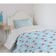 Helicopters in Sky Bedspread Set