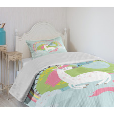 Dragon Unicorn Love Bedspread Set