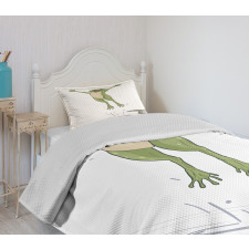 Happy Jumping Toad Humor Bedspread Set