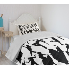 Dancer Silhouettes Bedspread Set