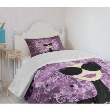 Woman Hearted Hairstyle Bedspread Set