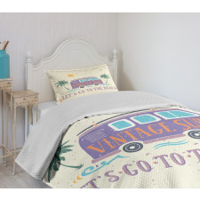 Grunge Beach Words Bedspread Set