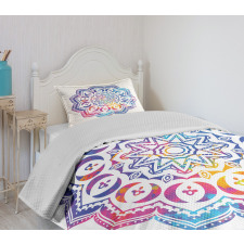 Mandala Effect Soft Colors Bedspread Set