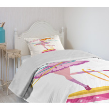 Girl Twirling Hoops Bedspread Set