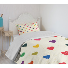 Distressed Hearts Love Bedspread Set