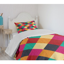 Distressed Checkered Bedspread Set