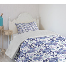 Boho Pastel Leaves Bedspread Set