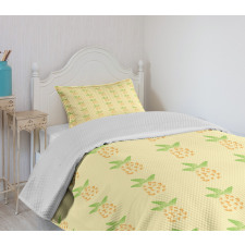 Watercolor Pineapple Bedspread Set