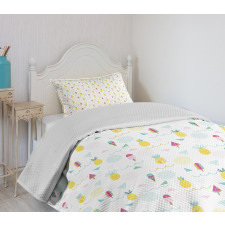 Ice Cream Pineapple Bedspread Set