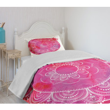 Pink Watercolor Mandala Bedspread Set