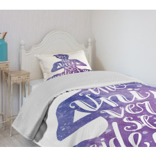 Female Silhouette Words Bedspread Set