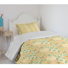 Italian Floral Pattern Bedspread Set