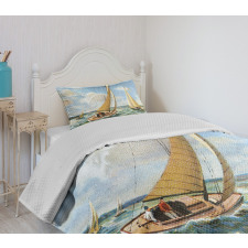 Sailing Wavy Sea Bedspread Set
