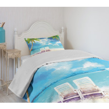 Exotic Beach Palms Bedspread Set