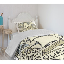 Ship Ornament Art Bedspread Set