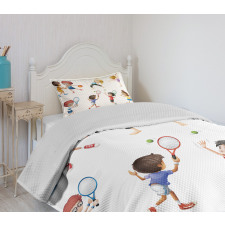 Exercising Children Bedspread Set