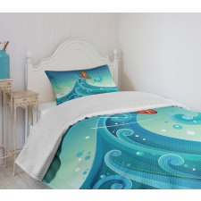 Surfing Baby Waves Bedspread Set