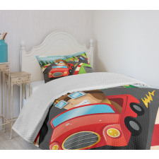 Auto Racing Boys Bedspread Set