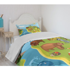 Happy Planet Mountains Bedspread Set