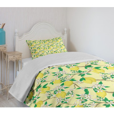 Blooming Lemon Flowers Bedspread Set