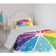 Rainbow Citrus Slice Bedspread Set