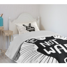 Sixties Pacifist Slogan Bedspread Set