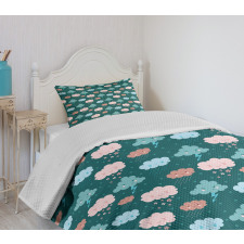 Happy Sad Angry Clouds Bedspread Set