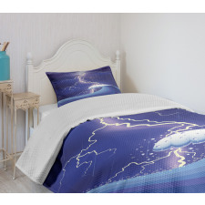 Heavy Storm in the Ocean Bedspread Set