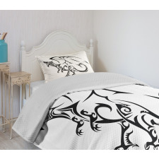 Tribal Dragon Sketch Bedspread Set