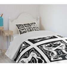 Tribal Abstract Animals Bedspread Set