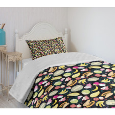 Graphic Exotic Fruits Bedspread Set