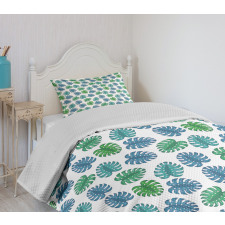 Monstera Leaf Flora Bedspread Set