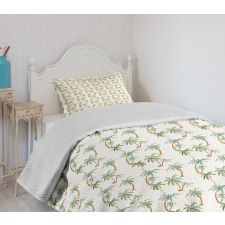 Palm Trees Pattern Bedspread Set