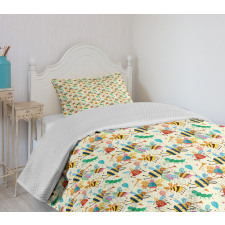 Partying Dancing Bumblebee Bedspread Set