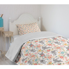 Powder Puff Tailed Bunny Bedspread Set