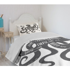 Message on Octopus Bedspread Set