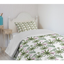 Bended Neck Flamingo Bedspread Set