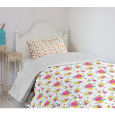 Multi Petal Rosend Bud Bedspread Set