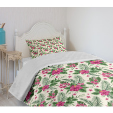 Plumeria and Hibiscus Bedspread Set
