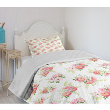 Delicate Rose Bouquet Bedspread Set