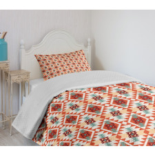Rhombus Forms Triangles Bedspread Set