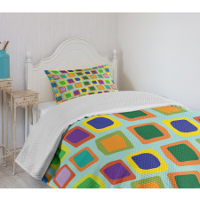 Uneven Rectangles Bedspread Set