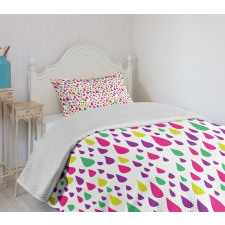 Multicolor Raindrops Bedspread Set