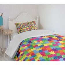 Patchwork Puzzle Piece Bedspread Set