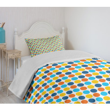 Geometric Retro Style Bedspread Set