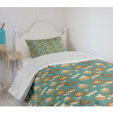 Hearty Cupcake Medley Bedspread Set